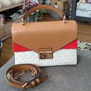 Michael Kors Tan and Red Women's Bag